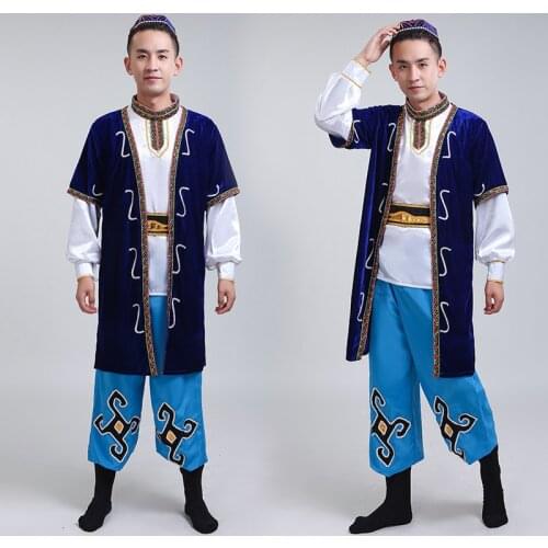 2019 New Mens Xinjiang Dance Show Clothing Adult Hui Uygur Ethnic Group Ethnic Minority Kazakh Clothes & Accessories