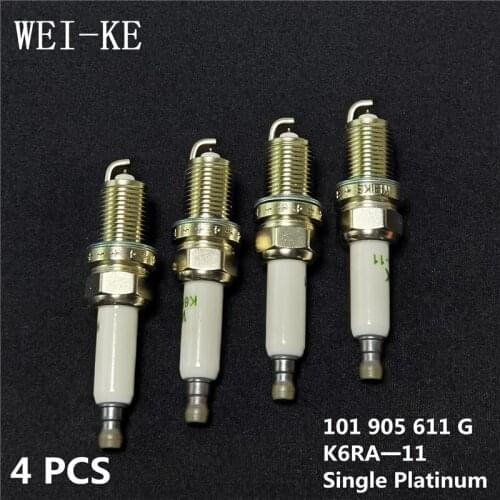 O 4 PCS Single Platinum Spark Plugs For VW TOUAREG 3.0 V6 TSI Hybrid SHARAN BEETLE 2.0 TSI 101 905 611 G