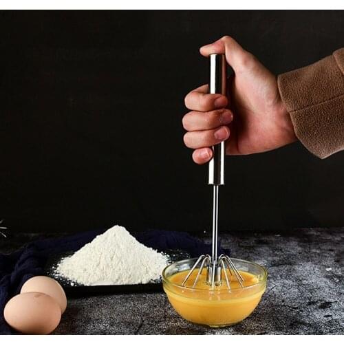 Semi-Automatic Egg Beater Stainless Steel Egg Whisk Manual Hand Mixer Self Turning Egg Stirrer Kitchen Egg Tools