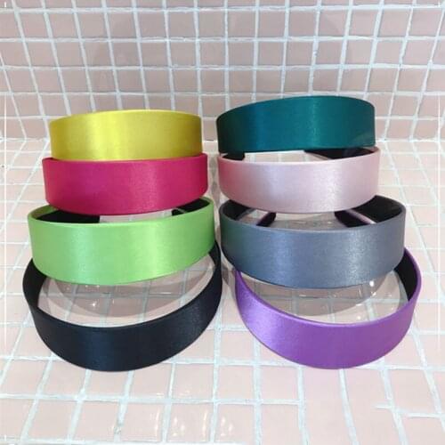 Korean Simple Fruit Color Solid Satin Headbands for Women Hairbands Girls Hair Accessories Hair Bands for Women Sweet Head Wrap