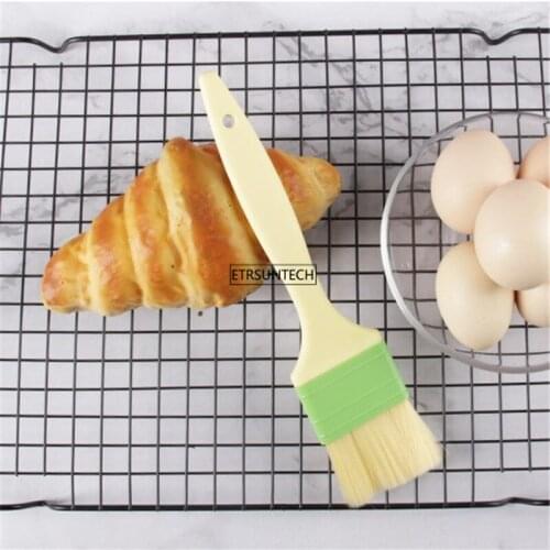 100pcs Household Kitchen Brush Barbecue Oil Brush Round Handle Bristle Brushes Flat Pastry Baking Brush Kitchen Cooking Brus