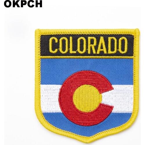 U.S.A Colorado State Iron On Patch Embroidered Clothes Patch For Clothing Stickers Garment 10pcs 6*7cm UPI-0192-S