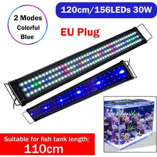 120cm Super Slim Fish Tank Bracket Multi-Color Full Spectrum LED Light for Aquarium Landscaping Coral Plants Growing Lamps 30W