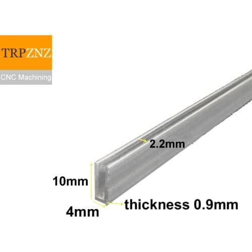 U-shape Aluminum, 4mm x 10mm x 0.9mm,Outer width 4mm, length 50cm,aluminum alloy glass covered edge strip