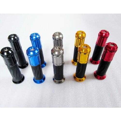 5 Colors Universal 7/8" 22MM Motorcycle Dirt Bike Handle Bar GEL Rubber Hand Grips W/ CNC Bar Ends Caps