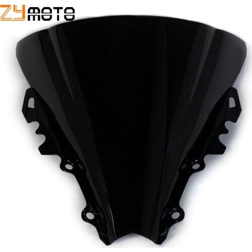 YZF-R6 Black Windshield WindScreen Double Bubble For YAMAHA YZF R6 2006-2007 2008 2009 2010 2011 2012 2013 2014 2015 2016 YZFR6