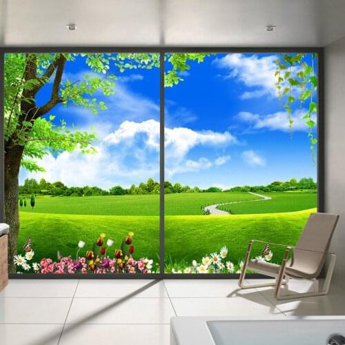 Custom Translucent Opaque Glass Sticker Sliding Door Decoration Bathroom Window Sticker Balcony Cellophane Film