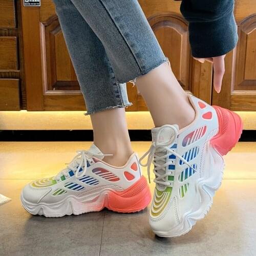 Spring Breathable Woman Comfort Womens Sneakers Lace Up Flats Platform Ladies Non-slip Outdoor Casual Vulcanized Shoes