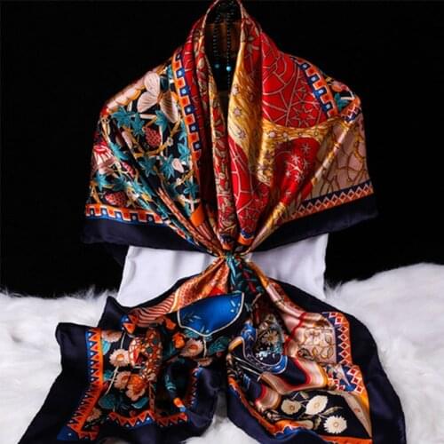 20MM Real Silk Scarf For Women Thick Large Size Big Soft Square Spring Winter Fashion Shawl Lady 100% Silk Scarf 140cm