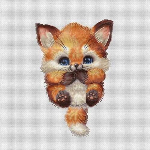 Gold Collection Counted Cross Stitch Kit Cute Fox Cub Animal Pet