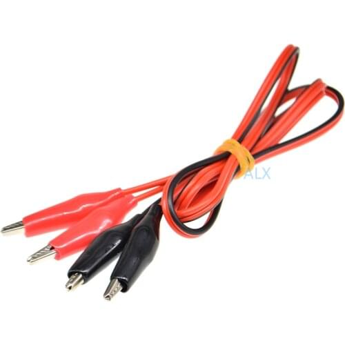 1PCS 1METER Double-ended RED and black Alligator clips cable jumper wire Test Leads crocodile clips wire