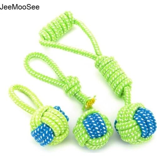 1PC Pet Supply Dog Toys Dogs Chew Teeth Clean Outdoor Training Fun Playing Green Rope Ball Toy For Large Small Dog Cat