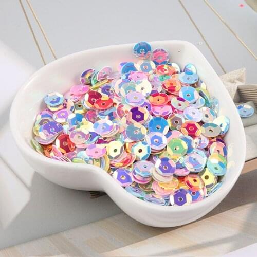 10g/pack 6mm Round Cup Glitter Colours Pvc loose sequins Paillettes sewing Wedding craft, Kids Diy Women Garment Accessories