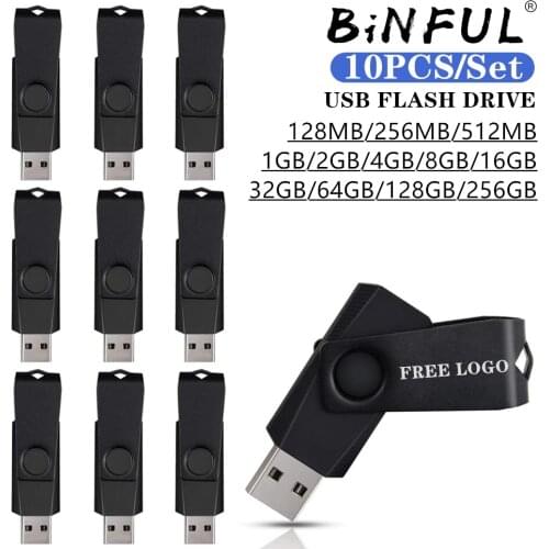 10PCS 2021 USB Flash Drive 64GB 32G 16G 8G 4GB 512MB pen drive Flash memory pendrive Memory Scle tick Wholesale free custom LOGO
