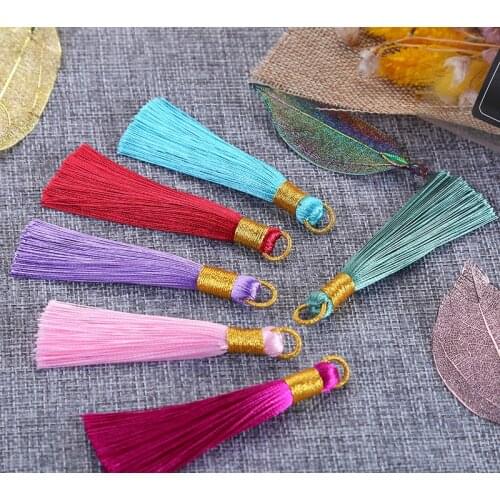 10Pcs 21 Colors Creative New Polyester Line Ice Silk Vertical Gold Line Hanging Head Tassel Clothing Accessories Festival Gift