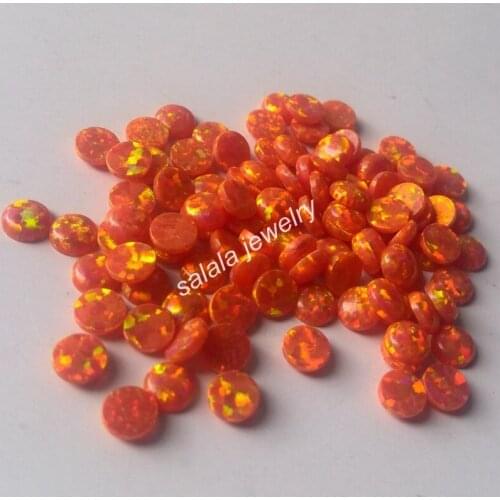 100 pcs /lot Free Shipping 4.5mm OP31 Mexico Fire Opal Round Cabochon Fire Opal, Synthetic Fire Round Cabochon Opal Stone