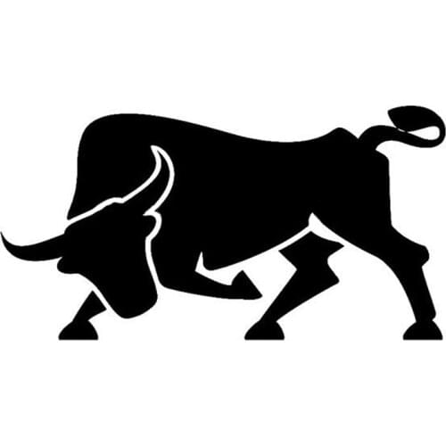 13*8CM Spanish Bull Car Sticker Decals Animal Fun Motorcycle Car Styling Car Stickers Black/Silver C2-0074