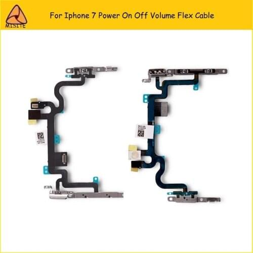 20PCS/LOT Original New Power Flex Cable with Metal Bracket for iPhone 7 7G Power Flex Cable with Bracket
