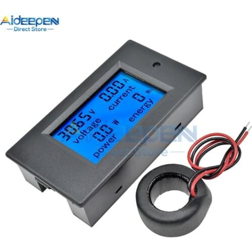 DC 6.5-100V AC 80-260V 20A/50A/100A 4 in 1 LCD Digital Voltmeter Ammeter DC Voltage Current Power Energy Meter Detector Shunt