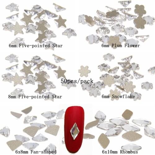 50pcs Gold Backing Glitter Beauty Crystal Strass Glass Rhinestones Many Styles For 3D Nails Art Backpack DIY Design Decorations