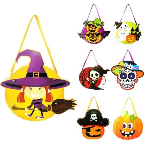 7PCS Halloween Trick or Treat Bags Kids DIY Candy Goody Tote Bags