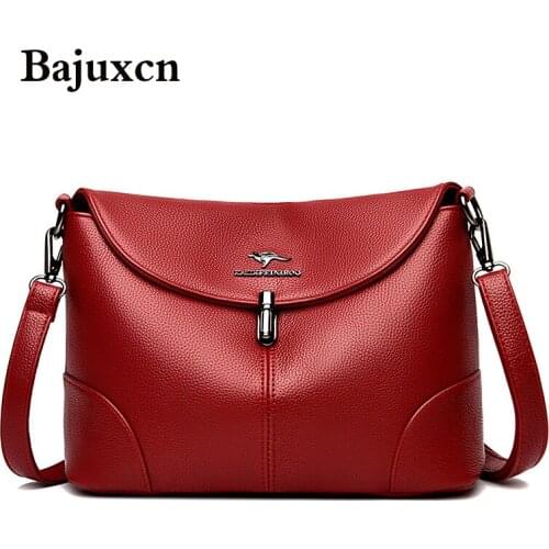 Brand handbags high quality leather messenger bag 2021 new luxury designer shoulder bag fashionable zipper handbag wine red bag