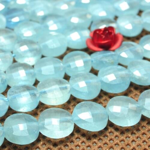 Aquamarine Citrinet Sunstone 6mm Natural Gemstone Beads disk faceted for Jewelry Necklace Earring bracelet 15inch
