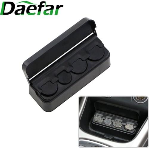 Daefar Car Coins Storage Box Interior Accessories Pocket Telescopic Dashboard Coins Case Car Organizer Plastic Holder Container