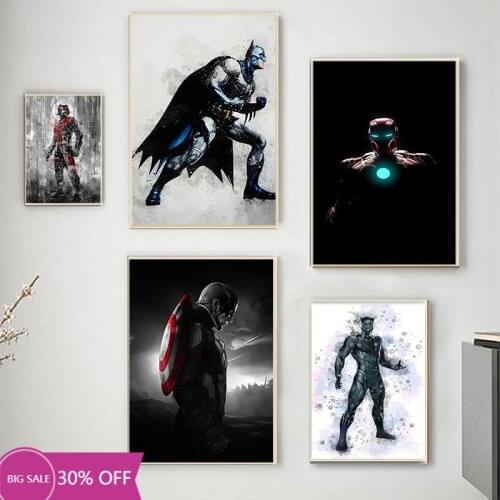 Disney Canvas Painting Marvel Movie Poster Wall Art Avengers Batman Print Captain America Iron Man Spiderman Picture Home Decor