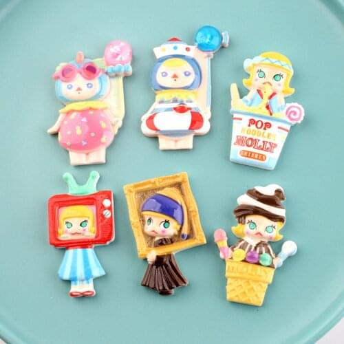 Colorful Boy Girl Resin Cabochons Ornament Accessories 5pcs/Lot DIY Jewelry Findings Cameo Beads Charms Embellishments Decor