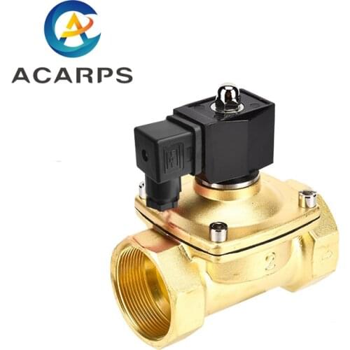 2" Brass Solenoid Valve Normally Closed Normally Open IP65 Fully Enclosed Coil 220V Switch Valve Water Valve