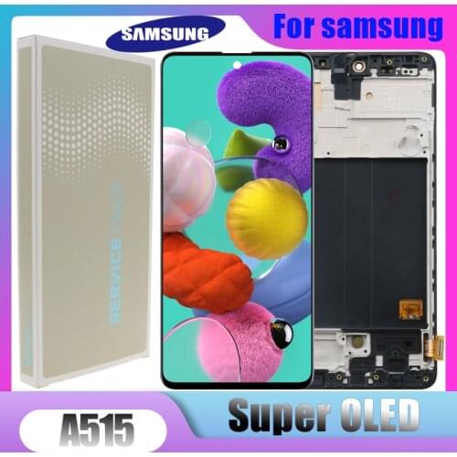 6.5'SUPER OLED Display For Samsung Galaxy A51 A515 A515F A515F/DS A515FD LCD Display Touch Screen with frame Digitizer Assembly