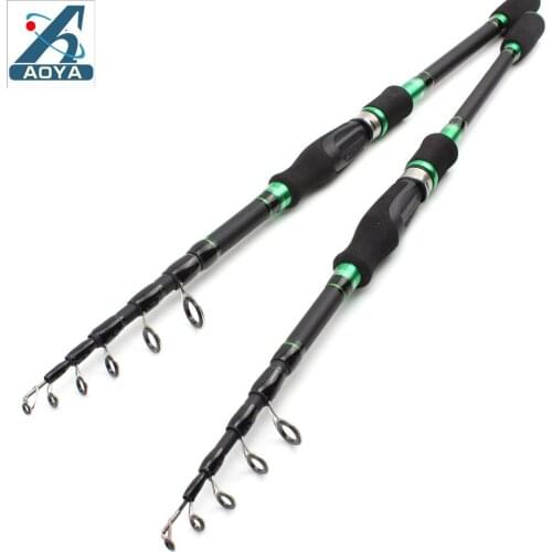AOYA Telescopic Fishing Rod 1.8-2.7m Mini Spinning Casting Ultralight Carbon Fiber Carp Sea Jigging Baitcasting Equipment Pole