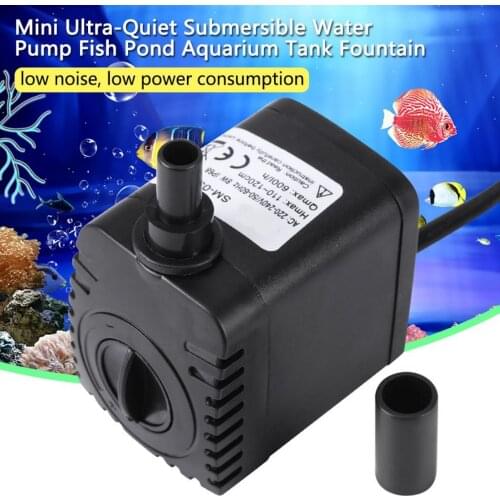 US/EU/UK Plug Mini Water Pump 8W Ultra-quiet Waterproof Submersible Fountain Pump With Light 600L/H Aquarium Filter Fish Pond