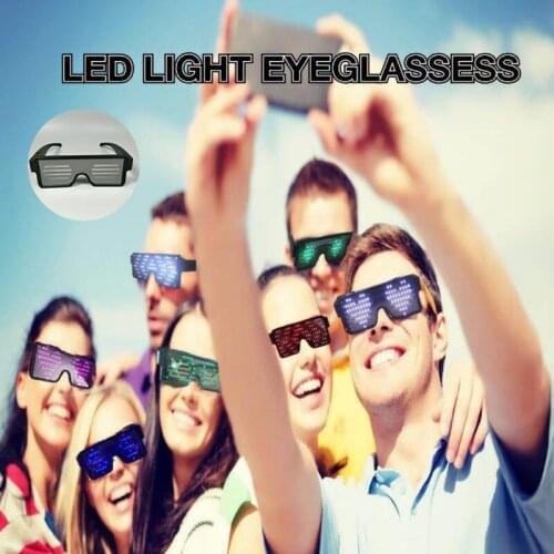 Multifunction Cool LED Nightclub Party Glasses Fashion Flashing Sunglasses Bright LED Light Up Luminous Glow Party Decorative