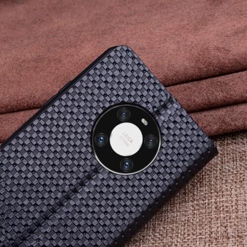 Fashion Genuine Window Leather Flip Case For Huawei Mate 40 Pro Plus Light Phone Cover With Smart View For Huawei Mate 40 Pro