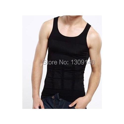 Men slim vest waist slimming tummy control Black White Mens Shapewear men body shapers Free Shipping