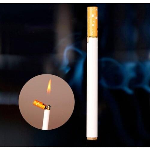 Mini Thin Cigarette Refillable Inflatable Lighter Creative Grinding Wheel Open Flame Lighter Regalos Para Hombre Originales