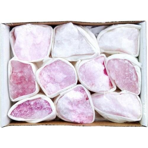 Natural Pink Aragonite Raw Rose Quartz Crystal Rough Stone Souvenirs For Gift Set Ornaments
