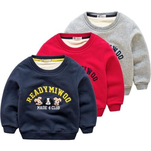 2019 New Winter Kids Plus velvet T shirt Thick cotton Fashion Baby Boys girl Warm Cashmere sweatshirts children clothes hoodies