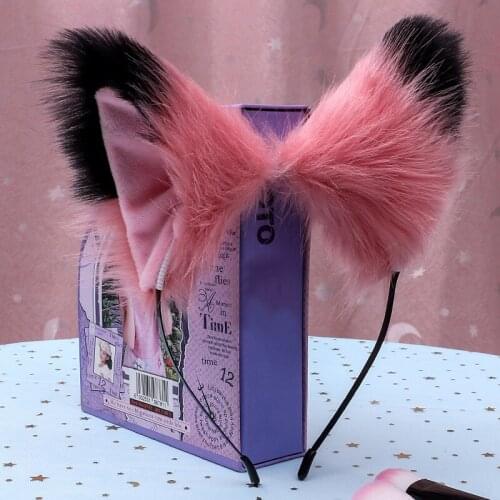 Fashion Faux Fur Hair Hoop Women Girls Cosplay Costume Cat Animal Ears Headbands Handmade Hairband Headwear Hair Accessories