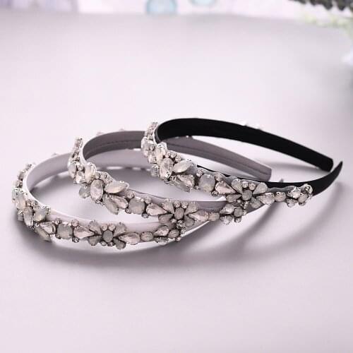 Anti-Slip Tooth Headband Shiny Rhinestone Hairband Head Bezel Bands Lady Headwear Plastic Hair Hoop for Women Headdress
