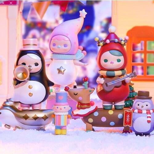 8cm Original POPMART PUCKY Christmas Parade Series Blind Box Toys Doll 7 Style Random one Cute Anime Figure Gift
