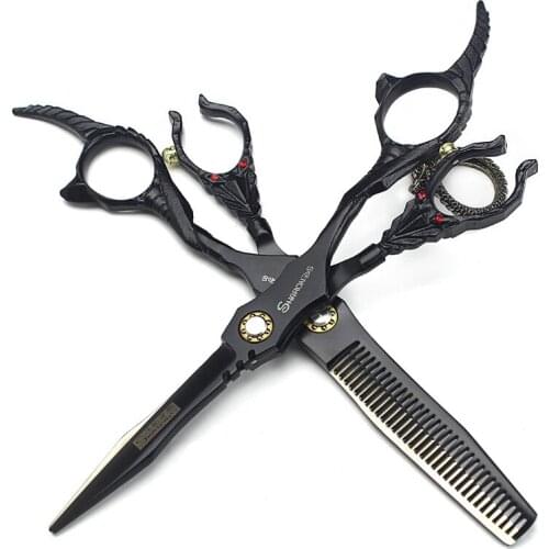 Personalized Scissors Set Professional Barber Scissors 6 Inch Hairdressing Scissors Flat Shear Thinning Teeth Scissors