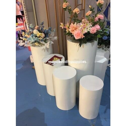 Different size )Wedding white round Acrylic Plinth Acrylic Display Pedestal Plinth senyu1773
