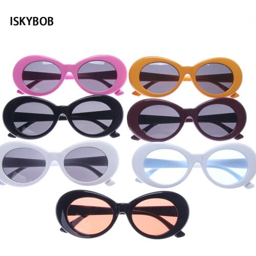 Retro Vintage Unisex Sunglasses Rapper Oval Shades Grunge Punk Glasses Rock Band Rock Star Kurt Cobain Direct Selling New