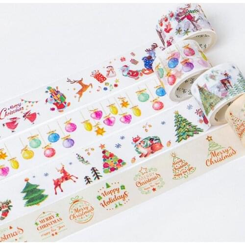 Merry Christmas Tree washi tape DIY decoration scrapbooking planner masking tape adhesive tape Photo Album Diy label Sticker