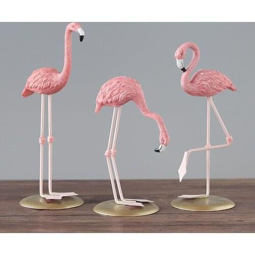 Pink Flamingo Resin Home Decoration INS Wedding Christmas Gifts Living Room Bedroon Craft Desktop Romatic Party Ornament