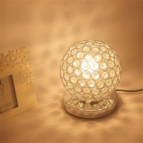 With LED Bulb Modern Desktop Decoration Crystal Table Lamp E27 Lamp Holder 110-240V Parlor/Bed Room/Bedside Cabinet Lights TU50