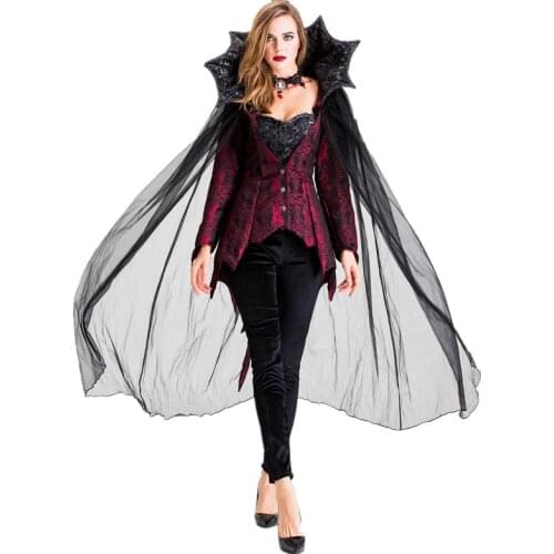 Sexy Medieval Victoria Queen Vampire Carnival Party Cosplay Costume Halloween Stage Performance Retro Court Horror Witch Dress